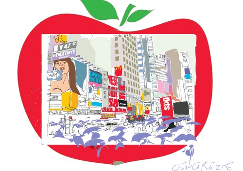 Cartoon: Big Apple (medium) by gungor tagged usa