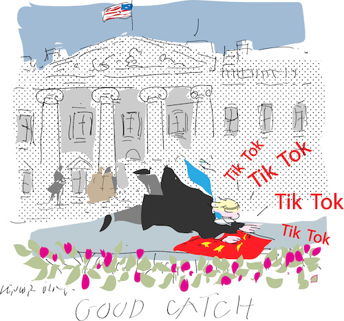 Cartoon: Trump versus Tik Tok (medium) by gungor tagged usa,usa