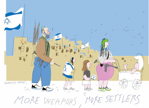 Cartoon: West Bank settlers (medium) by gungor tagged west,bank,settlers,west,bank,settlers