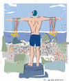 Cartoon: Michael Phelps (small) by gungor tagged usa