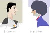 Cartoon: T.Courtois and M.Fellaini (small) by gungor tagged brazil2014