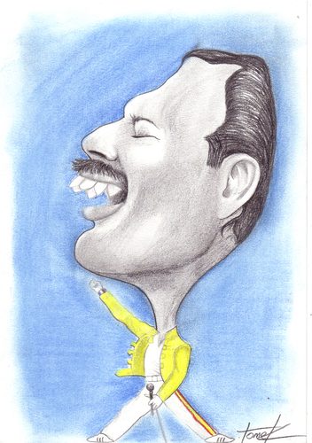 Cartoon: Freddie Mercury (medium) by Tomek tagged queen