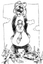 Cartoon: grosser Mann (small) by JP tagged grossmann,großmann,rwe,moratorium,akw,atomausstieg