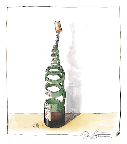 Cartoon: Ohne Titel (medium) by Peter Bauer tagged buch,wein,humor,genuss,kultur