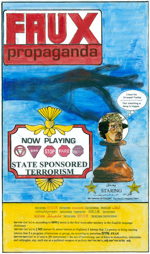 Cartoon: Worlds Bigest Pawn (medium) by WCK tagged qaddafi,momar,muammar,terrorism
