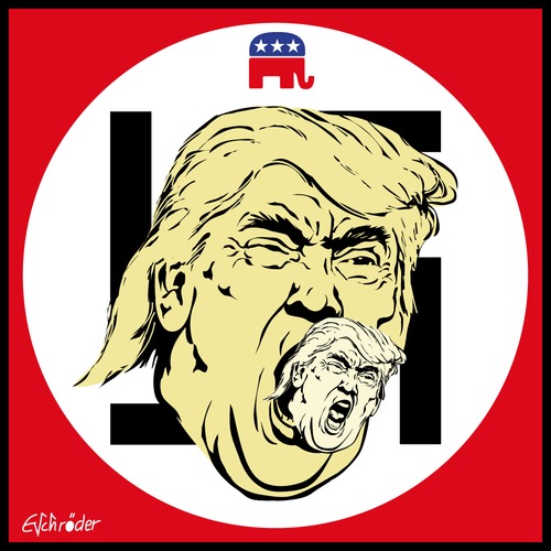 Cartoon: Trump (medium) by ESchröder tagged egoman,sexismus,rassismus,republikaner,präsidentschaftkandidat,donald,trump,vorwahlen,wahlen,usa,eschröder,karikatur,cartoon