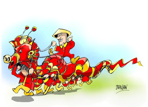 Cartoon: 2026- Caballo de Fuego (medium) by Dragan tagged china