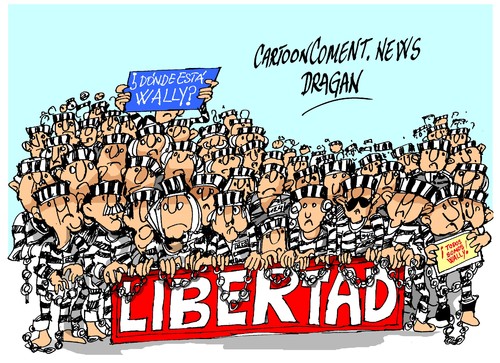 Cartoon: a favor de la libertad (medium) by Dragan tagged libertad,manifestaciones,politics,cartoon