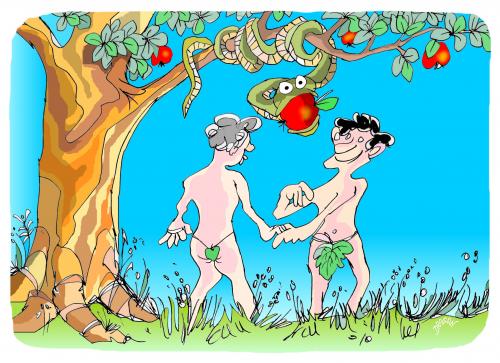 Cartoon: Adan y Adan (medium) by Dragan tagged adan,eva