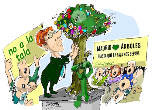 Cartoon: Almeida-No a la Tala (medium) by Dragan tagged madrid,jose,luis,martinez,almeida