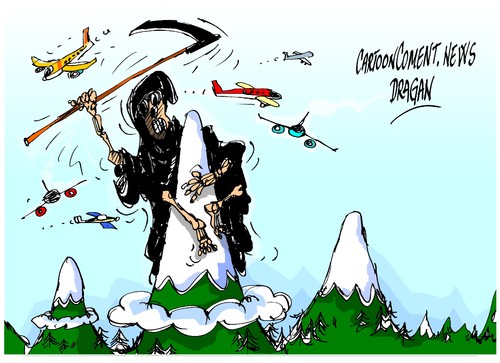 Cartoon: Alpes-accidente (medium) by Dragan tagged alpes,accidente,airbus,a320,germanwings,cartoon