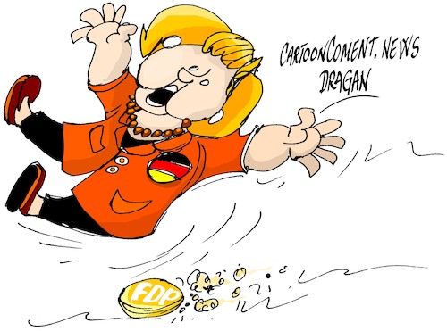 Cartoon: Angela Merkel-FDP (medium) by Dragan tagged angela,merkel,fdp,alemania