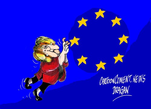 Cartoon: Angela Merkel-Sizif (medium) by Dragan tagged sizif,europea,union,merkel,angela,bruselas,cartoon,politics