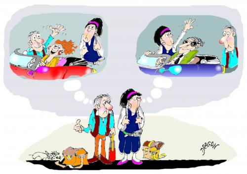 Cartoon: autostop (medium) by Dragan tagged autostop