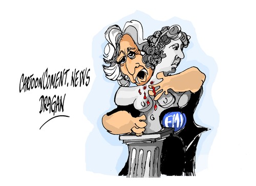 Cartoon: Christine Lagarde-Grecia (medium) by Dragan tagged christine,lagarde,grecia,moratorio,deuda,fondo,monitario,internacional,politics,cartoon