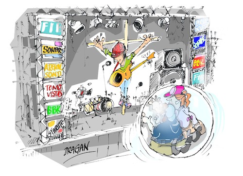 Cartoon: conciertos-festivales-la vuelt (medium) by Dragan tagged conciertos,festivales,la,vuelta,normalid