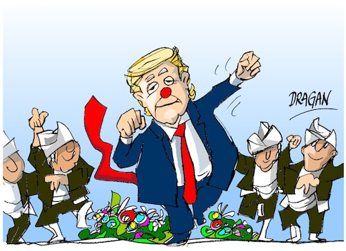 Cartoon: Donald Tramp-baile (medium) by Dragan tagged donald,tramp,malezia
