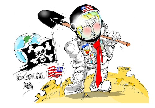 Cartoon: Donald Trump- Luna (medium) by Dragan tagged donald,trump,eeuu,sad,luna