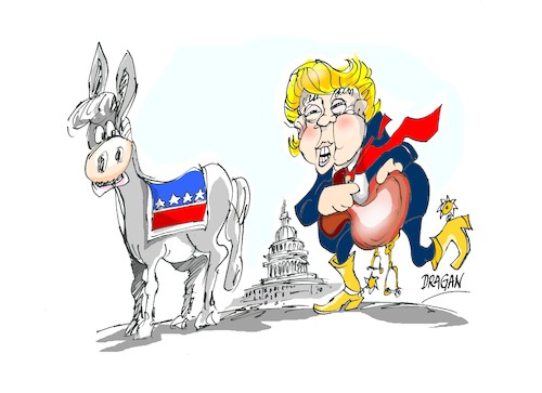 Cartoon: Donald Trump-democratas (medium) by Dragan tagged donald,trump,democratas