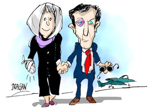 Cartoon: Emmanuel Macron-derrame (medium) by Dragan tagged emmanuel,macron