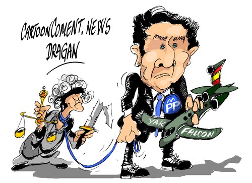 Cartoon: Federico Trillo-Yak-42 (medium) by Dragan tagged federico,trillo,yak42,espana,derechos,humanos,partido,popular,pp,justicia,politics,cartoon