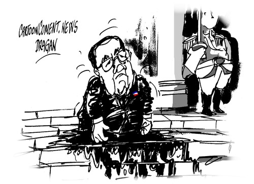 Cartoon: Fransois Hollande (medium) by Dragan tagged fransois,hollande,francia,socialistas,sondeos,politics,cartoon