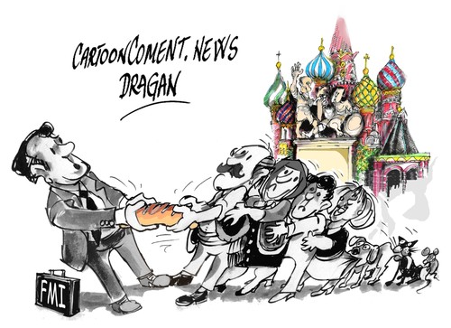Cartoon: G20-Rusia-FMI (medium) by Dragan tagged cartoon,politics,fmi,rusia,g20