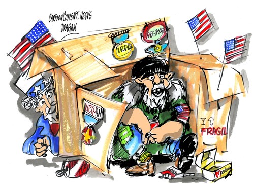 Cartoon: Gerard Thomas-sin techo (medium) by Dragan tagged gerard,thomas,veteranos,eeuu,politics,cartoon