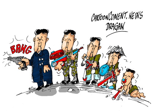 Cartoon: Kim Jong-un-evolucion (medium) by Dragan tagged cartoon,politics,norte,del,corea,un,jong,kim