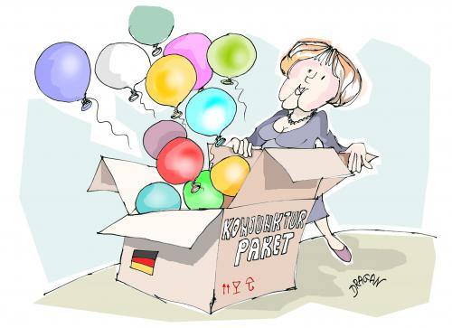 Cartoon: konjunkturpaket (medium) by Dragan tagged konjunkturpaket,merkel