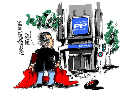 Cartoon: Luis Barcenas-torero (medium) by Dragan tagged luis,barcenas,los,sobres,partido,popular,corupcion,politics,cartoon