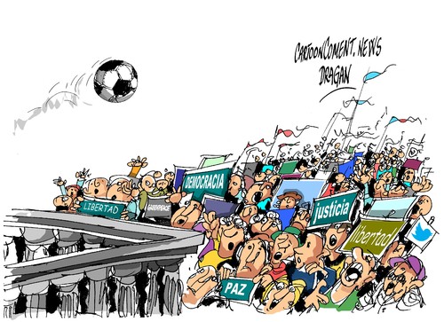 Cartoon: manifestaciones (medium) by Dragan tagged demonstraciones,manifestaciones,crisis,economica,politics,cartoon