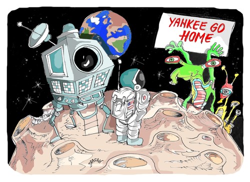 Cartoon: NASA (medium) by Dragan tagged nasa,luna