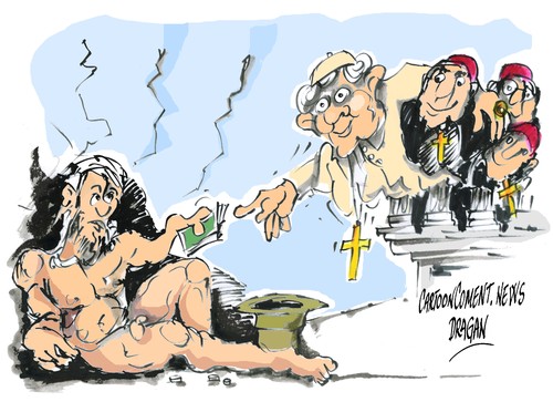 Cartoon: Papa Benedicto XV- hoja de ruta (medium) by Dragan tagged papa,benedicto,xv,hoja,de,ruta,roma,dios,vaticano,cartoon