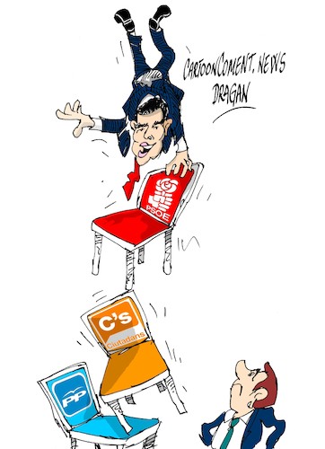 Cartoon: Pedro Sanchez-equilibrista (medium) by Dragan tagged pedro,sanchez,equilibristapsoe,cataluna,espana