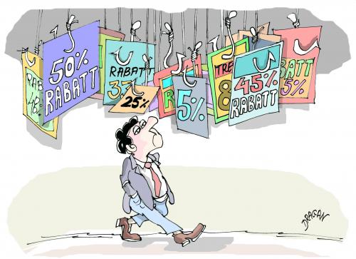 Cartoon: RABATT (medium) by Dragan tagged rabatt