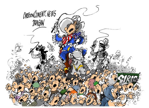 Cartoon: Rerefugiados-cowboy stampedo (medium) by Dragan tagged rerefugiados,cowboy,stampedo,eeuu,siria,politics,cartoon