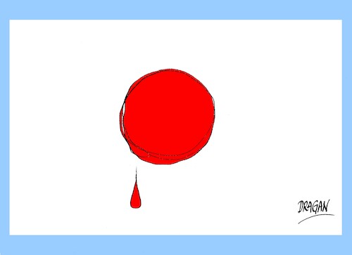Cartoon: Shinzo Abe-barbarie (medium) by Dragan tagged shinzo,abe,japon