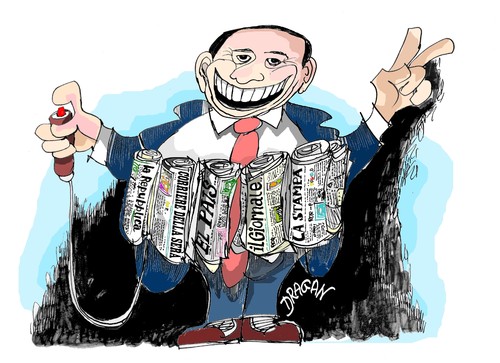 Cartoon: Silvio Berlusconi (medium) by Dragan tagged silvio,berlusconi,prensa,italia,politics