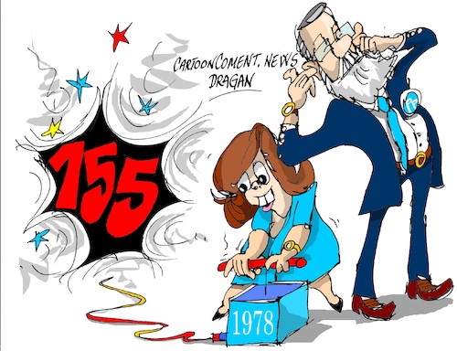 Cartoon: Soraya-Rajoy-155 (medium) by Dragan tagged soraya,rajoy,155