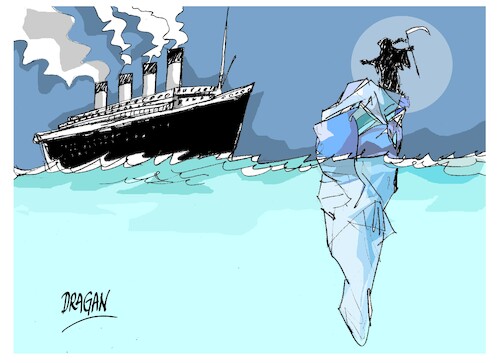 Cartoon: Titanic-10.04.1912 (medium) by Dragan tagged titanic
