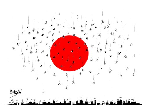 Cartoon: Tokio-Noche de la nieve negra (medium) by Dragan tagged tokio,japan