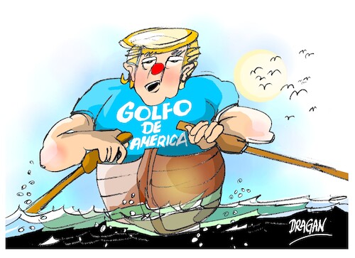 Cartoon: Trump-Golfo de America (medium) by Dragan tagged donald,trump,golfo,de,america,mexico