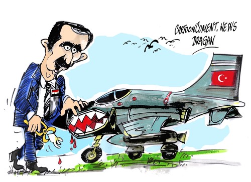Cartoon: Turquia-Siria-F4 (medium) by Dragan tagged turquia,siria,f4,politics,cartoon