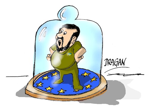 Cartoon: UE-Ucrania (medium) by Dragan tagged ue,ucrania,volodimir,zelenski