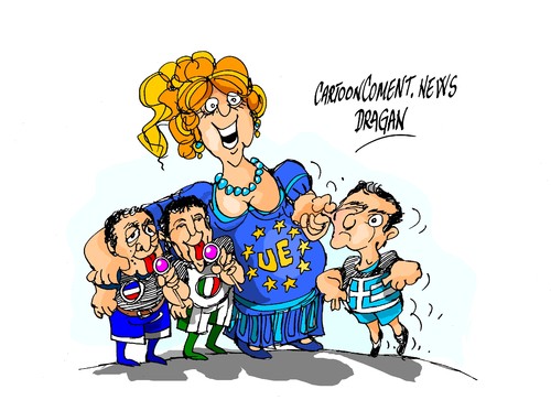 Cartoon: Union Europea-reglas (medium) by Dragan tagged union,europea,ue,grecia,francia,italia,politics,cartoon