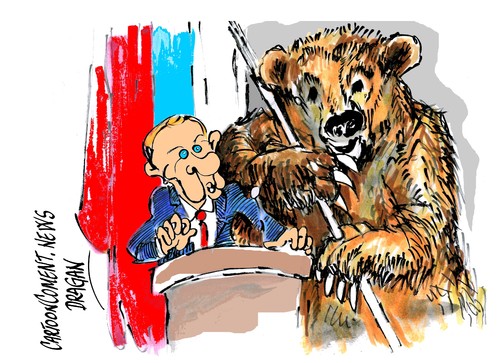 Cartoon: Vladimir Putin- fortalecimiento (medium) by Dragan tagged vladimir,putin,rusia,politics,cartoon