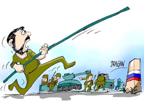 Volodimir Zelenski-pertiga (medium) Cartoon: Volodimir Zelenski-pertiga (medium) by Dragan tagged volodimir,zelenski,ukrania,rusia