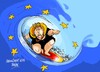 Cartoon: Angela Merkel-UE-surf (small) by Dragan tagged angela,merkel,alemania,union,europea,ue,cdu,politics,cartoon