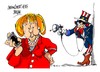 Cartoon: Angela Merkel interceptacion (small) by Dragan tagged angela,merkel,interceptacion,espionaje,alemania,estados,unidos,eeuu,politics,cartoon